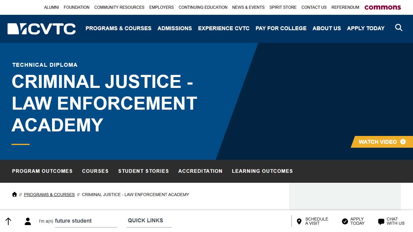 Criminal Justice - Law Enforcement Academy - Technical Diploma Chippewa Valley Technical College