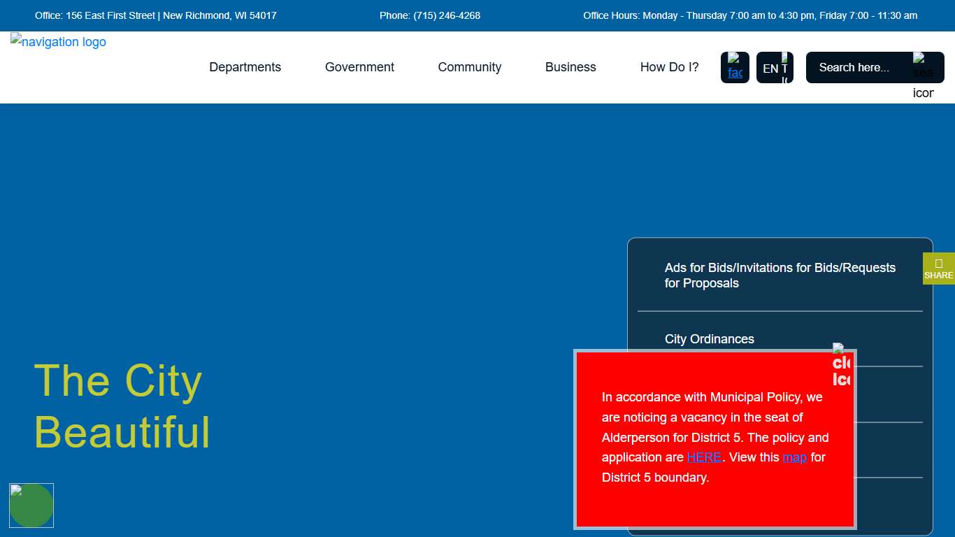 Welcome to City of New Richmond, WI