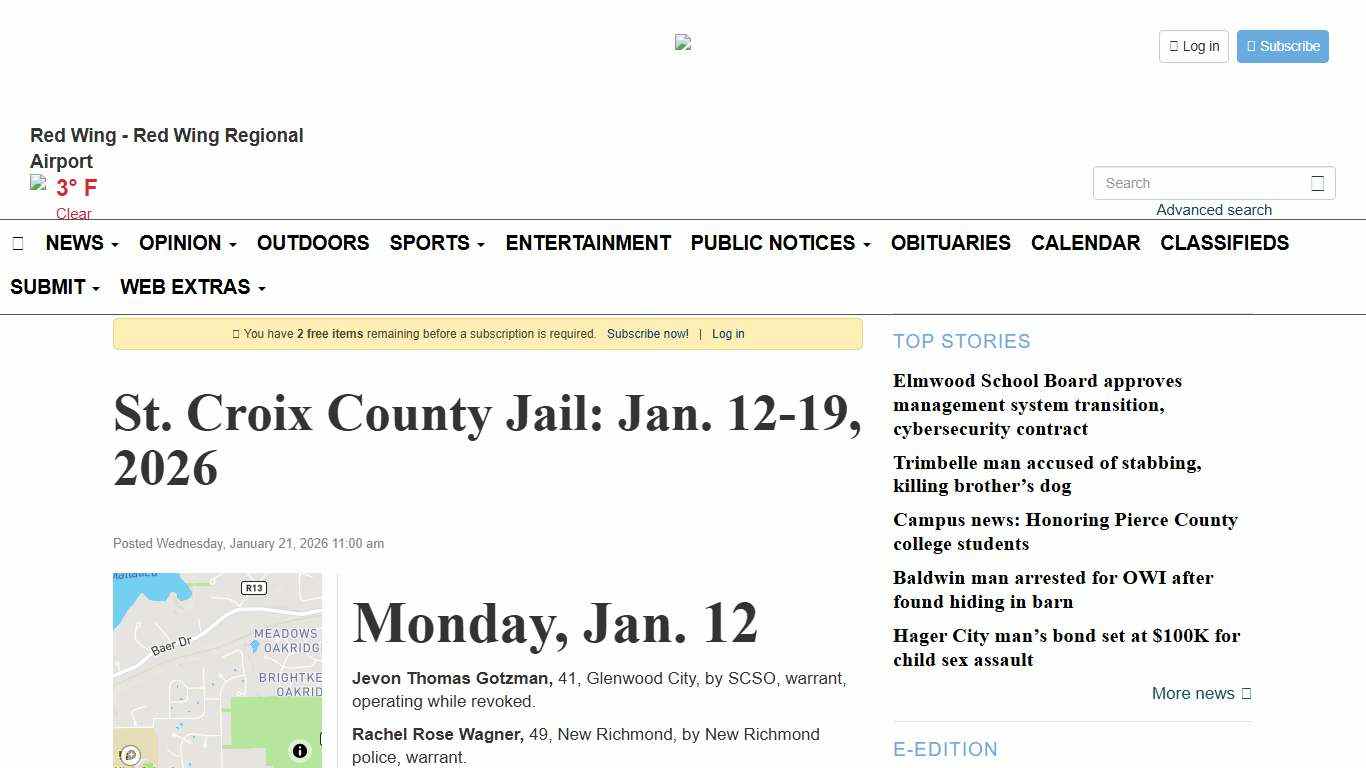 St. Croix County Jail: Jan. 12-19, 2026 - Pierce County Journal